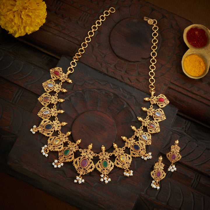 Regal Nine Gems Necklace Set