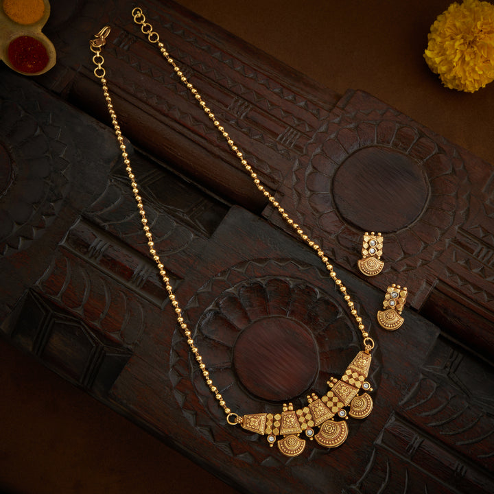 Floral Half Moon Necklace Set
