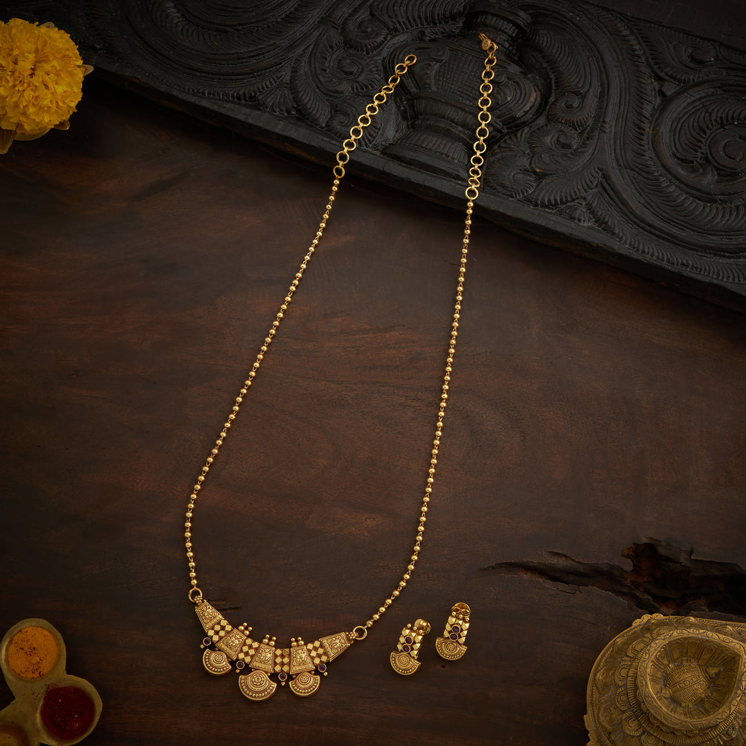 Floral Half Moon Necklace Set