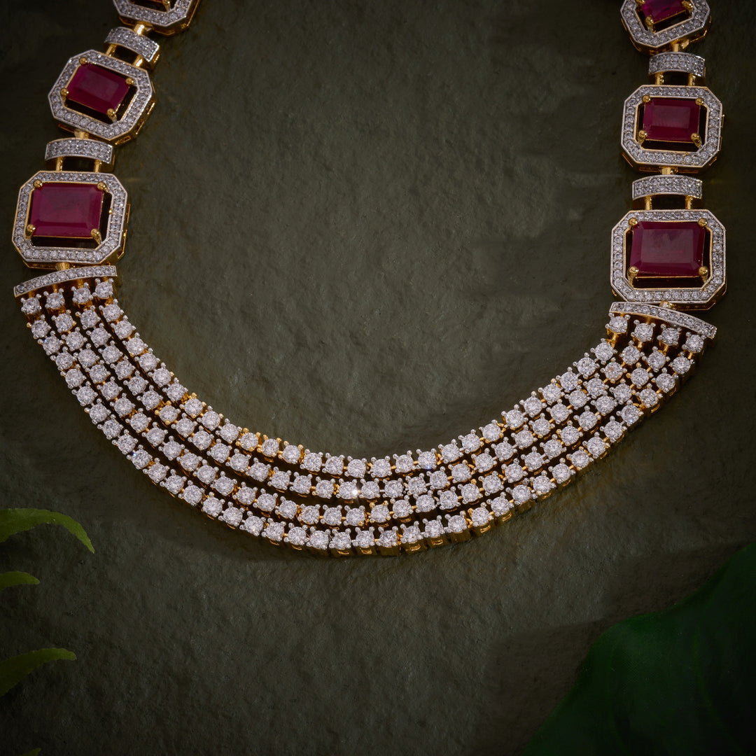 Emerald Quadline Necklace Set