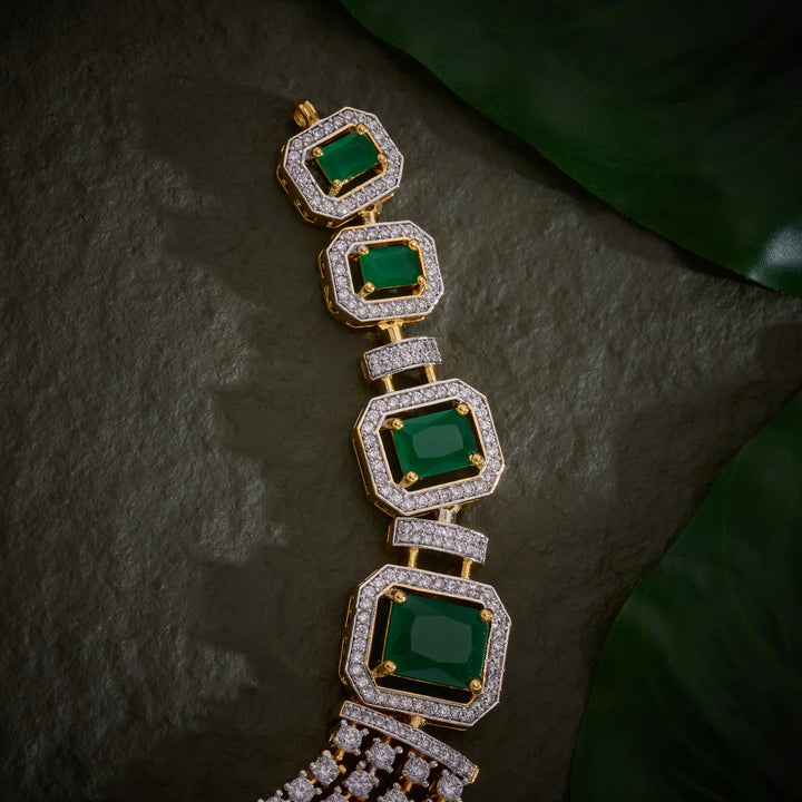Emerald Quadline Necklace Set