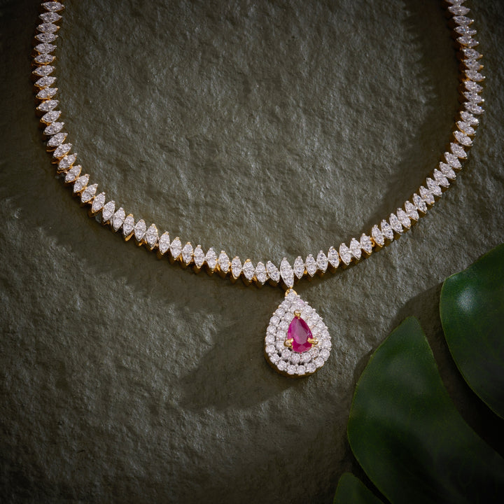 Ruby Pearline Necklace Set