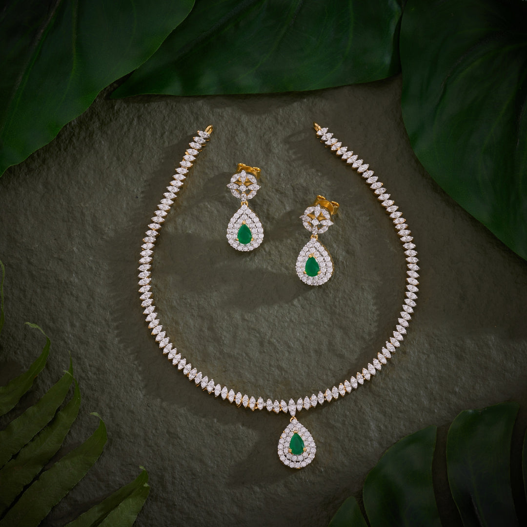 Ruby Pearline Necklace Set