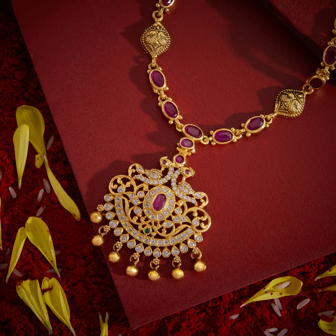 Peacock Aura Stone Necklace