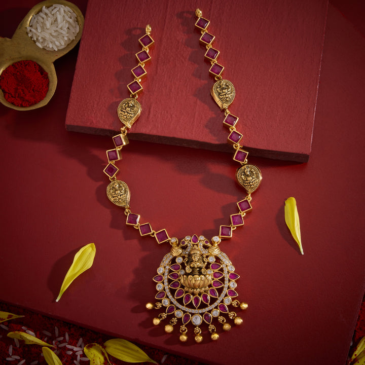 Ruby-Lakshmi Temple Necklace
