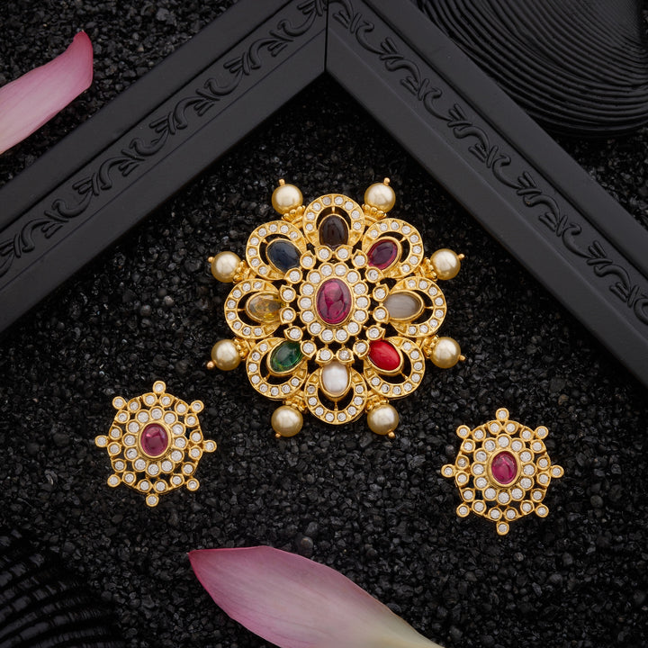 Saptrang Stone Pendant Set