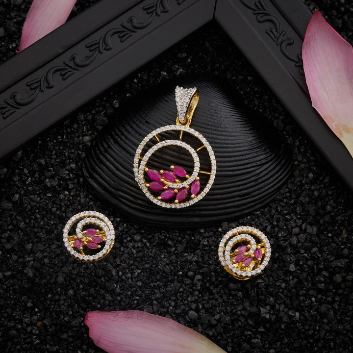 Vine Elegance CZ Pendant Set
