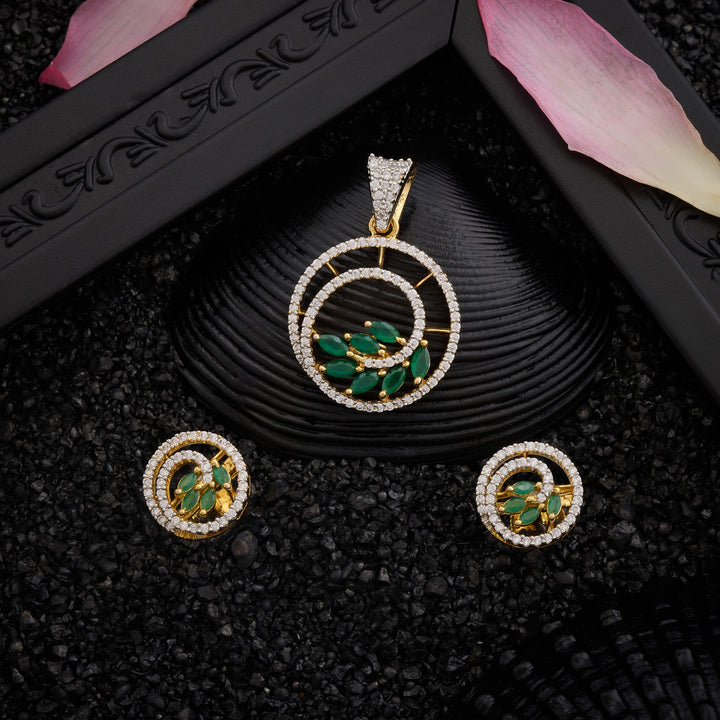 Vine Elegance CZ Pendant Set