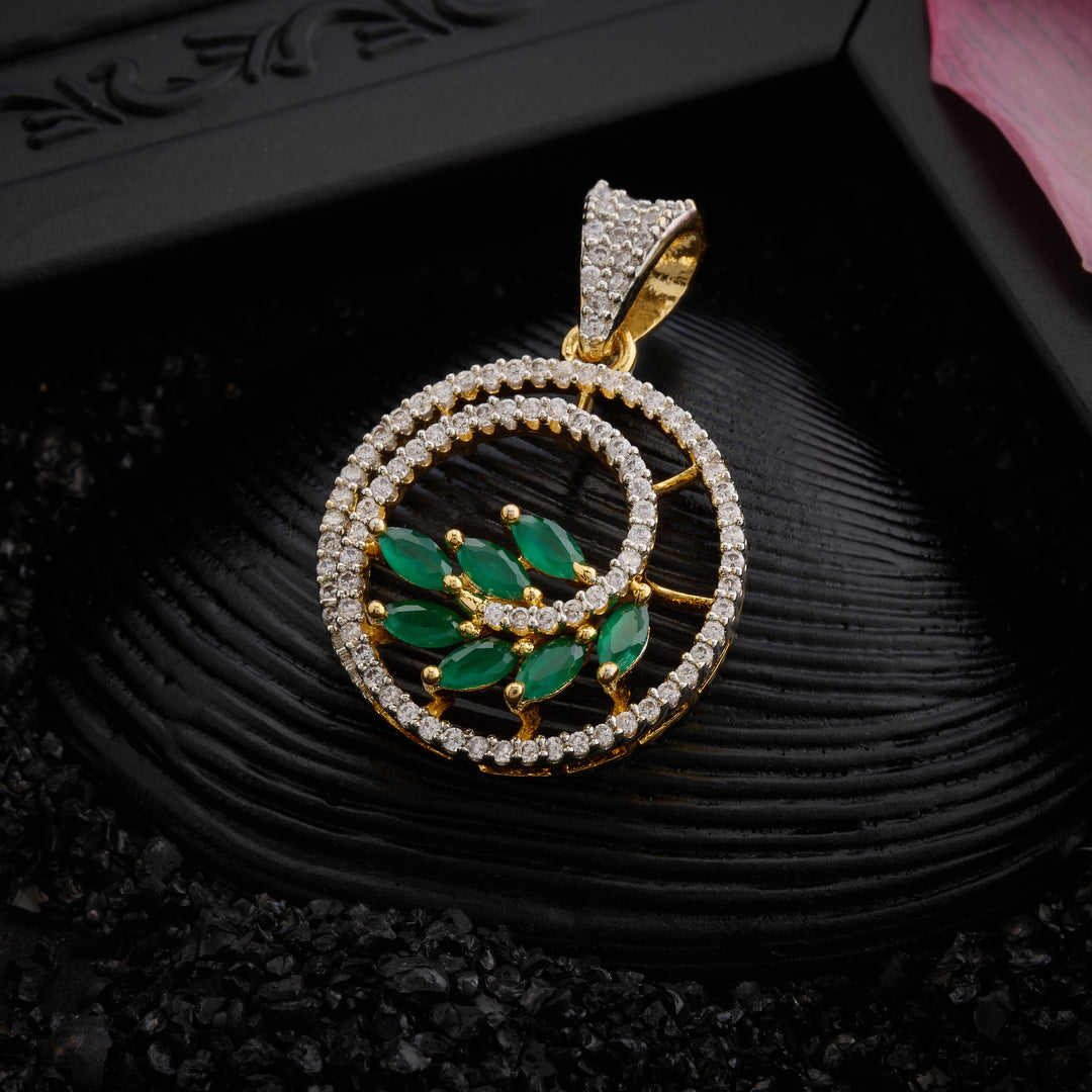 Vine Elegance CZ Pendant Set