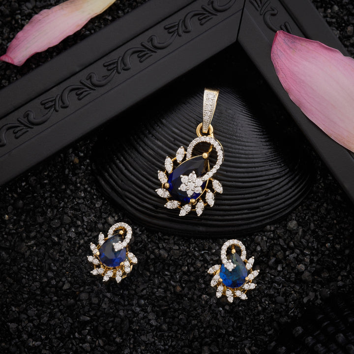 Ocean Glow CZ Pendant Set