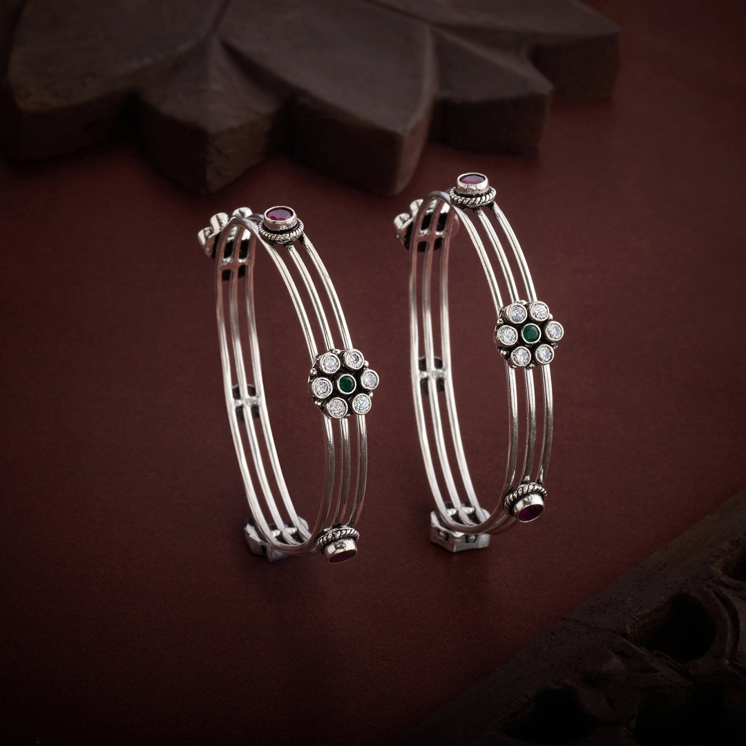 Triple-Phool Oxidized Bangles