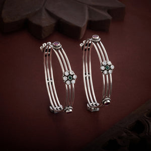 Triple-Phool Oxidized Bangles