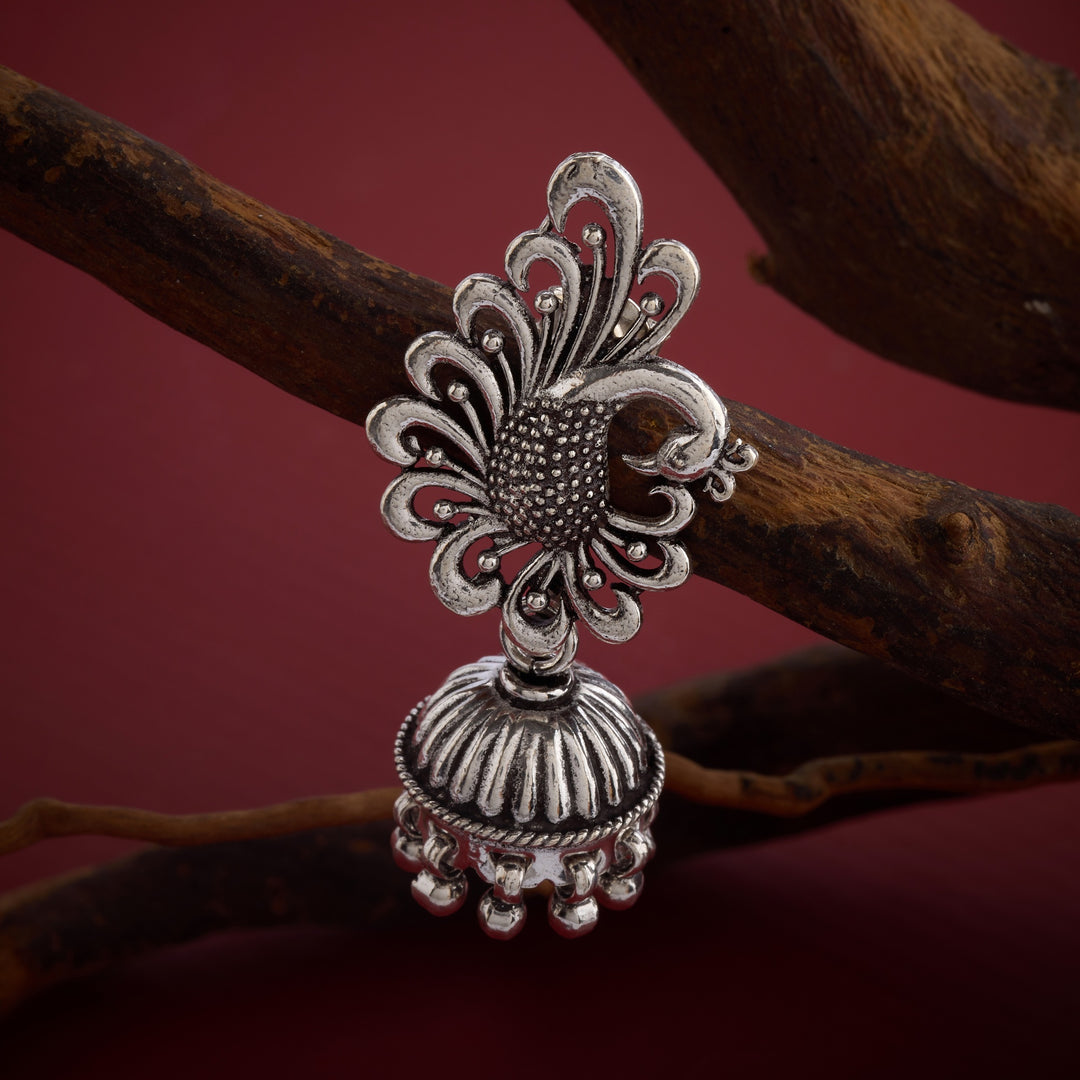 Adiva Oxidised Jhumki