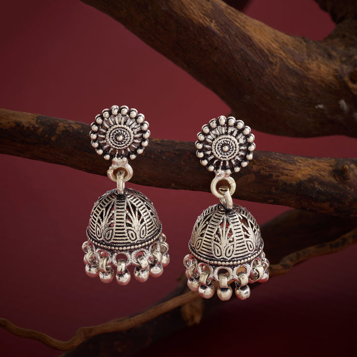 Nritya Oxidised Jhumki