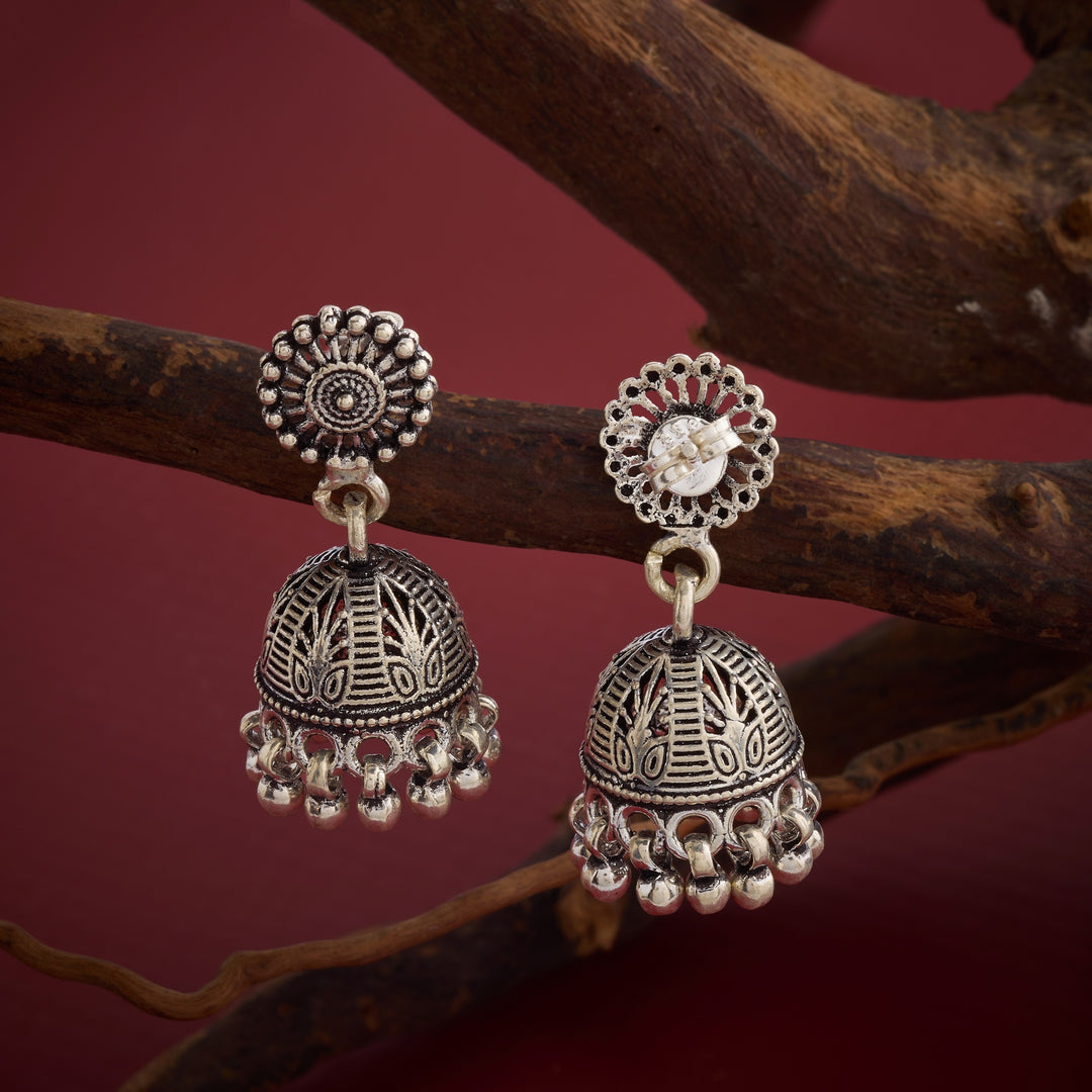 Nritya Oxidised Jhumki