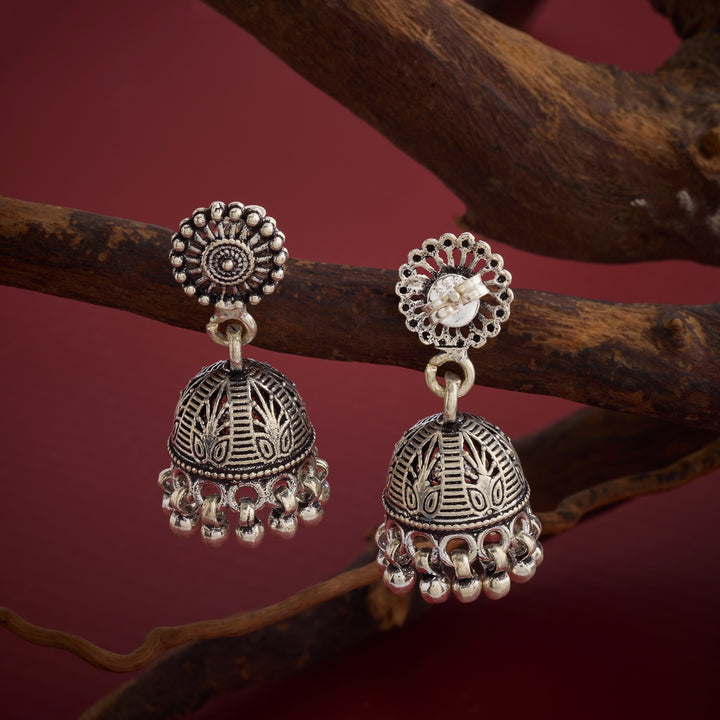 Nritya Oxidised Jhumki
