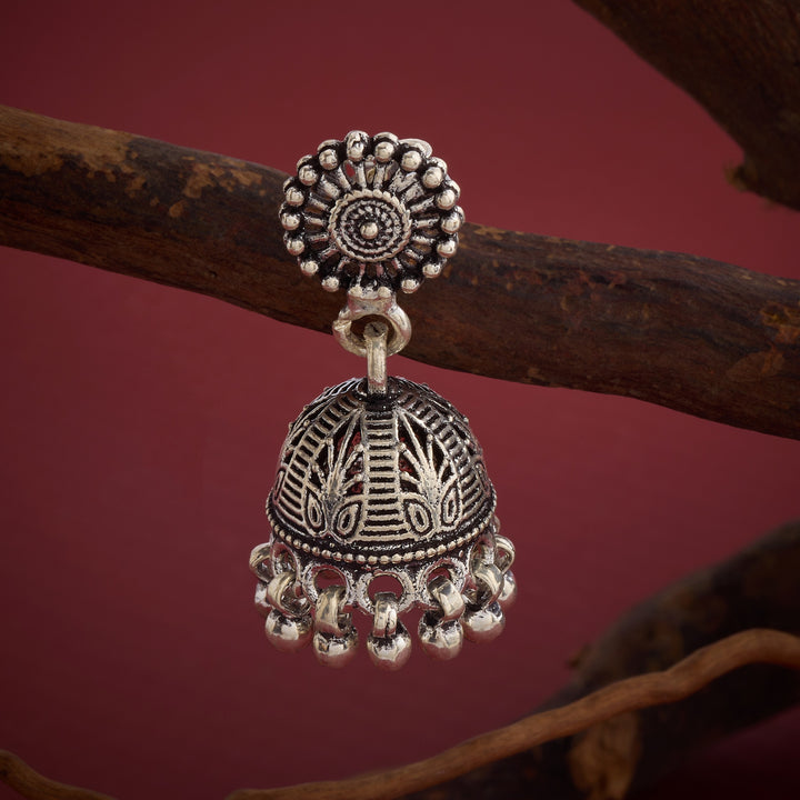 Nritya Oxidised Jhumki
