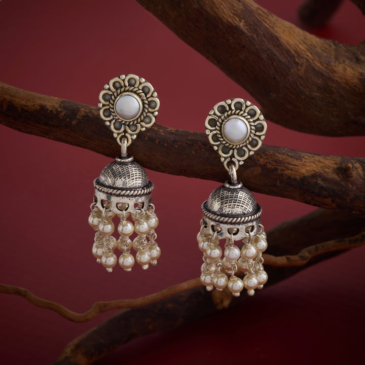Gulnaar Oxidised Jhumki