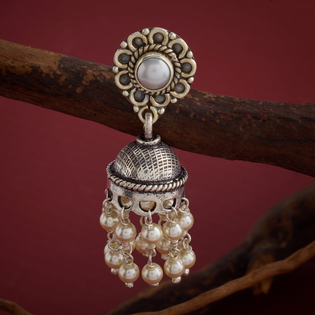 Gulnaar Oxidised Jhumki