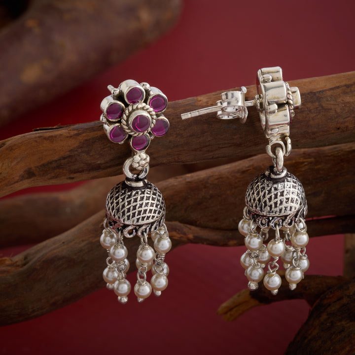 Rosara Oxidised Jhumki