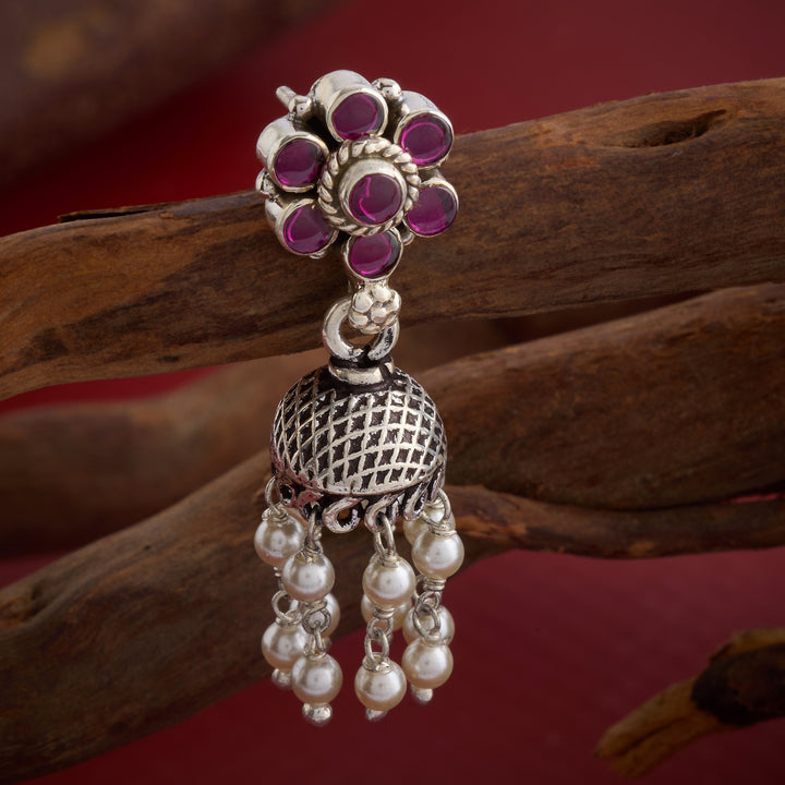 Rosara Oxidised Jhumki