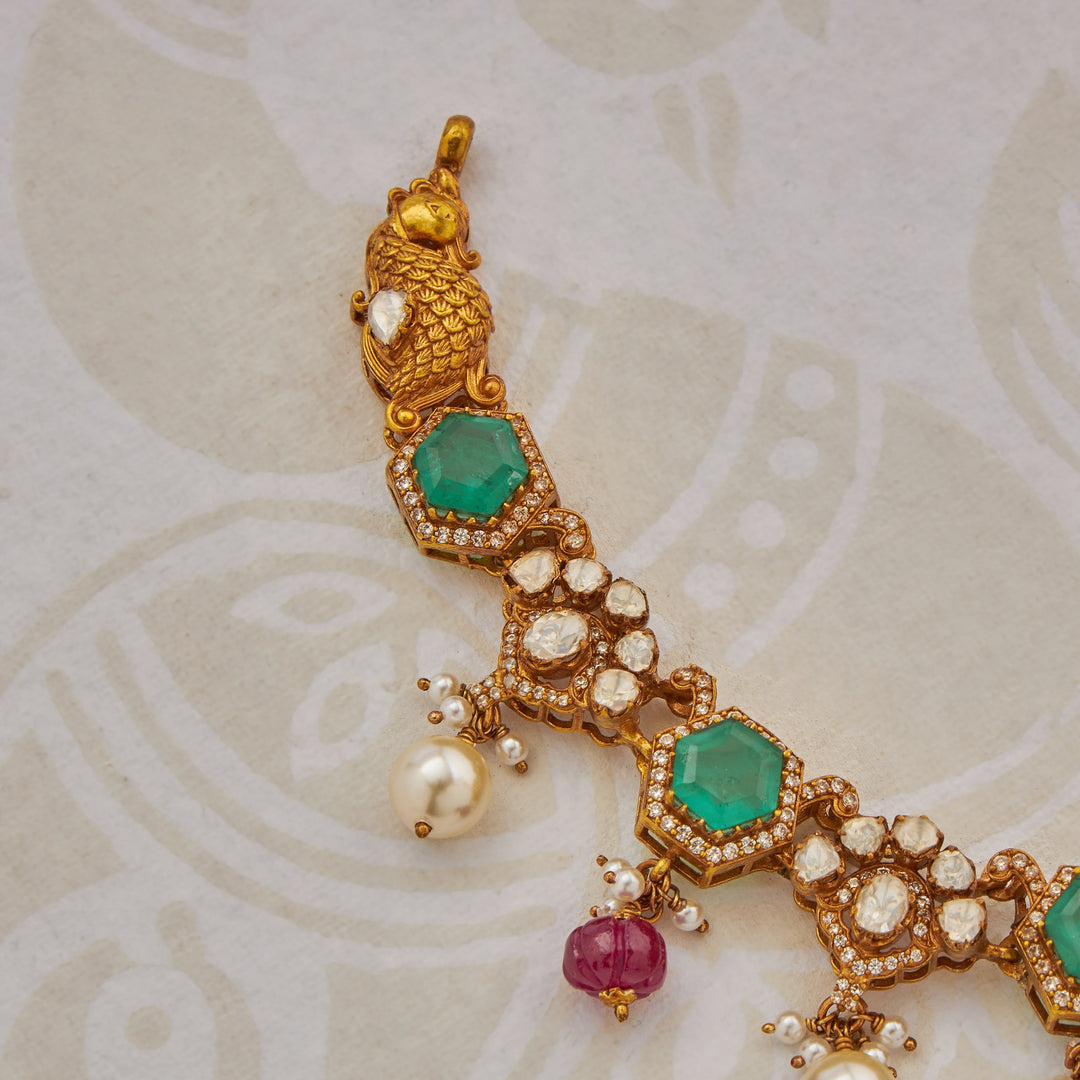 Gajashri Moissanite Necklace Set