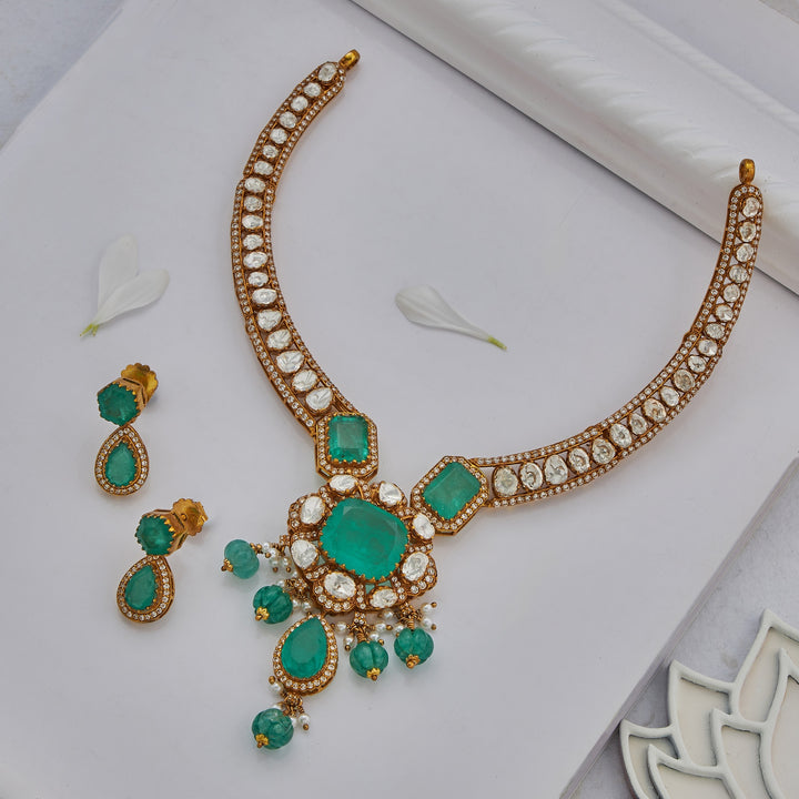 Squarora Polki Necklace Set