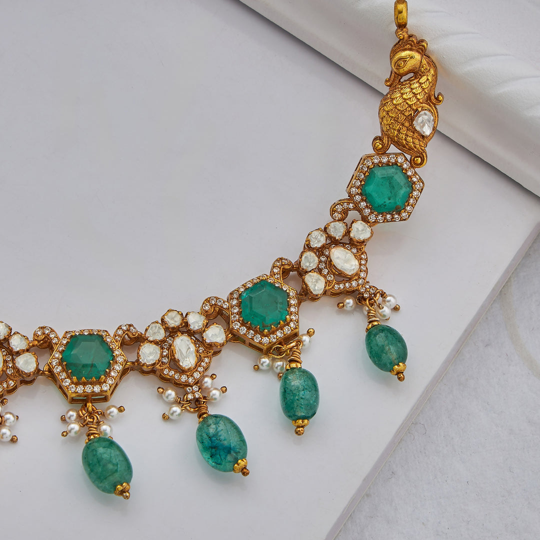 Gajashri Moissanite Necklace Set