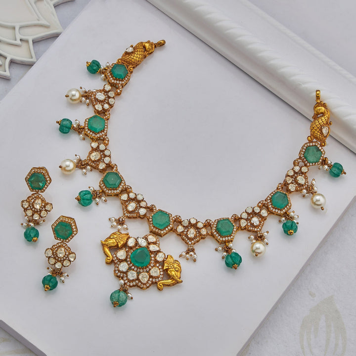 Gajashri Moissanite Necklace Set