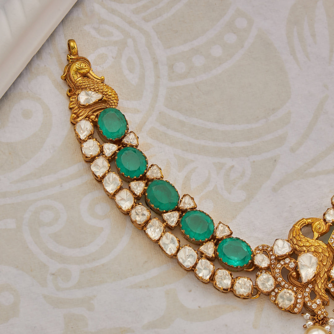 Dhanavira Gemstone Necklace Set