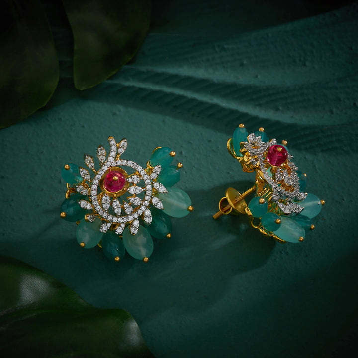 Flora Mint Spark Studs