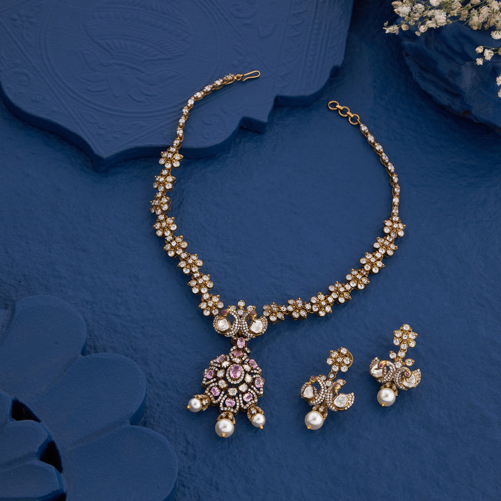 Roseate Mayura Necklace Set