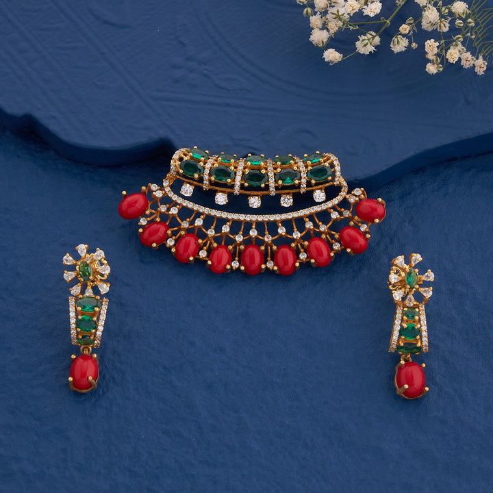 Pravya Coral Pendant Set