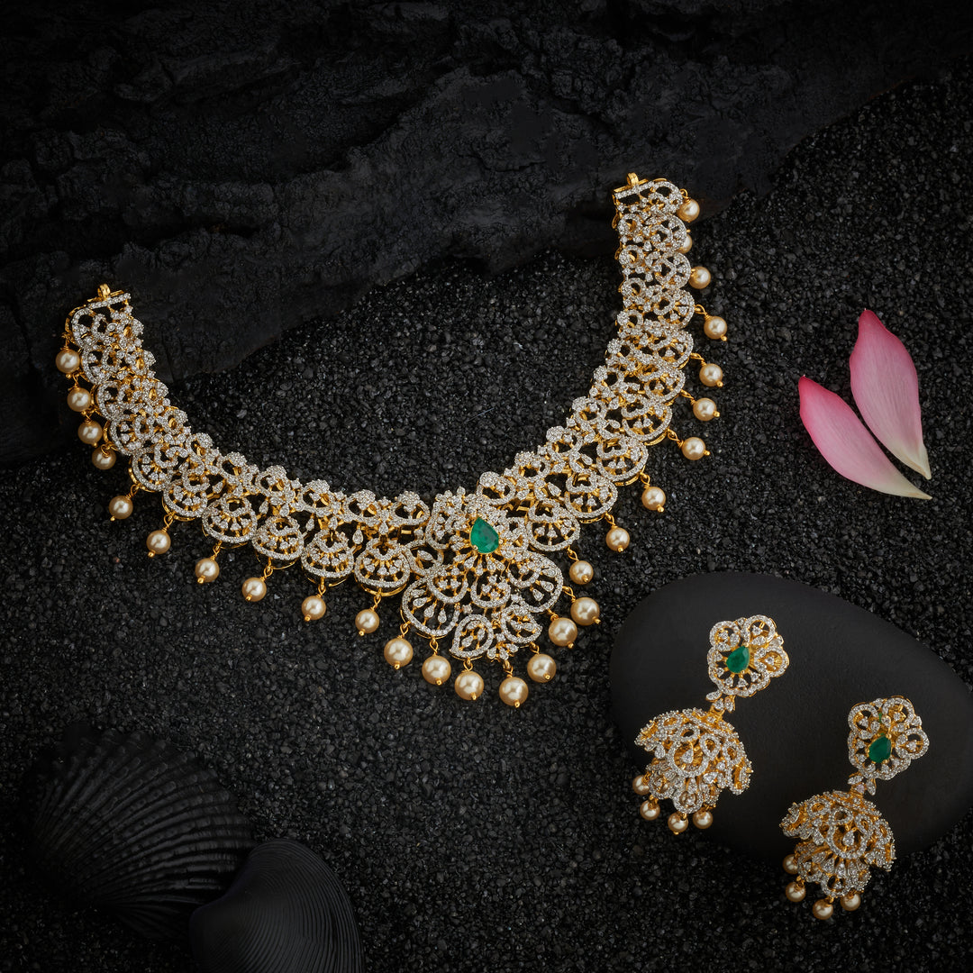 Fleurcz Cz Necklace Set