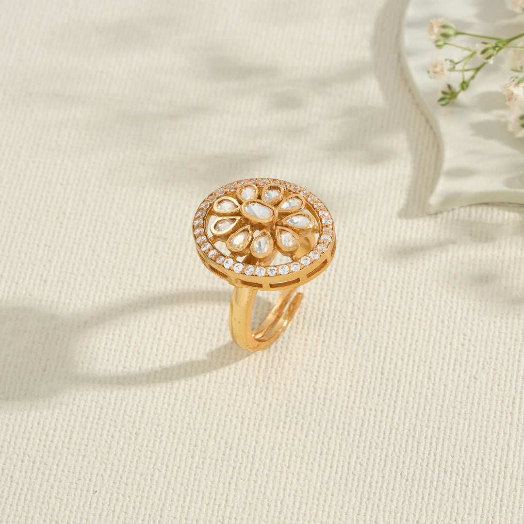 Floral Cluster Moissanite Ring