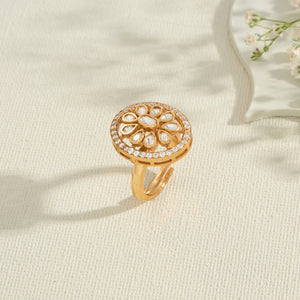 Floral Cluster Moissanite Ring