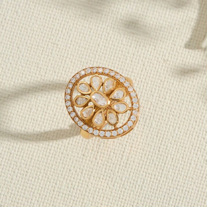 Floral Cluster Moissanite Ring