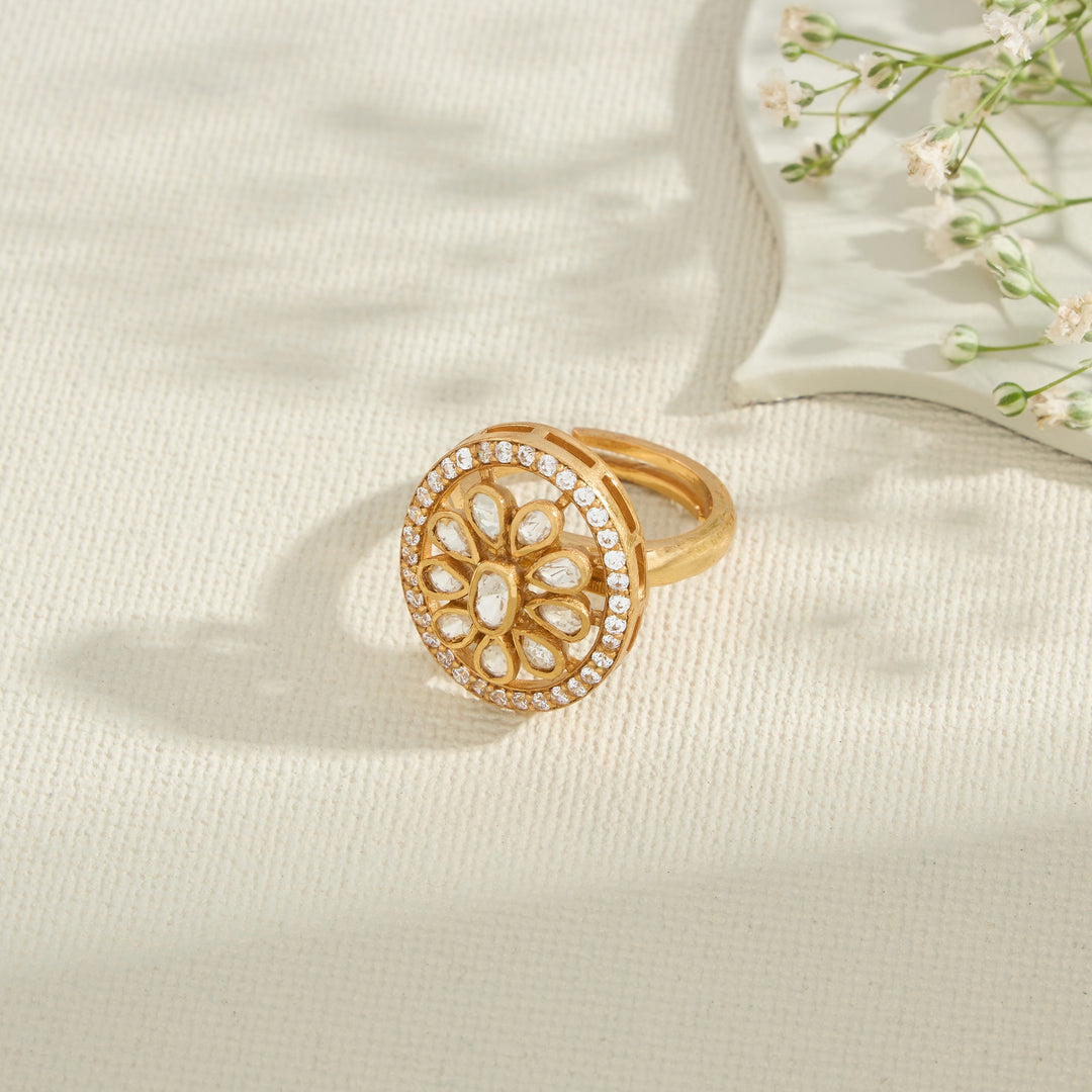 Floral Cluster Moissanite Ring
