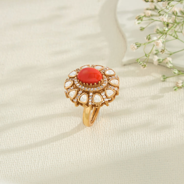Vintage Sunflower Moissanite Ring