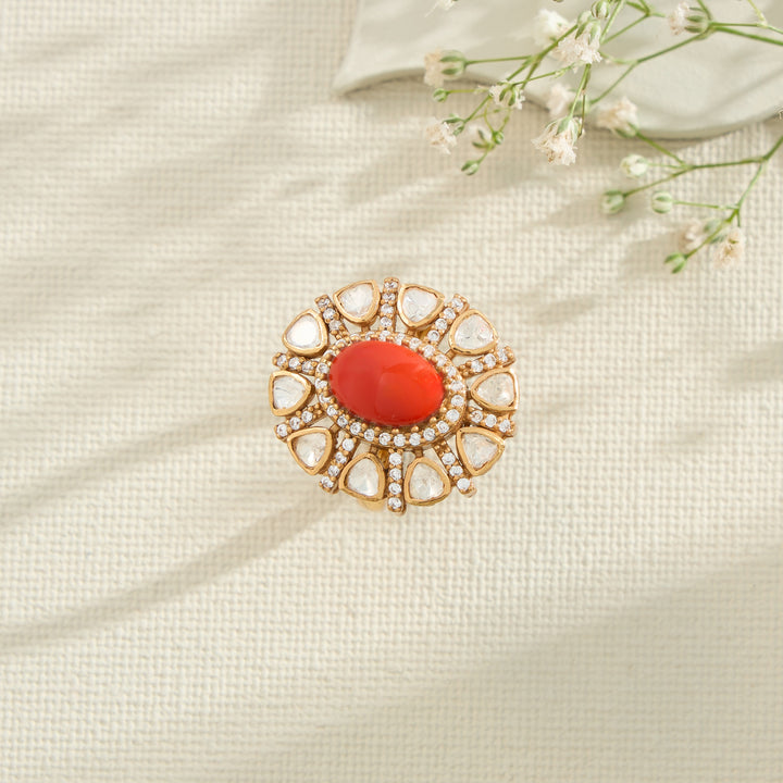 Vintage Sunflower Moissanite Ring