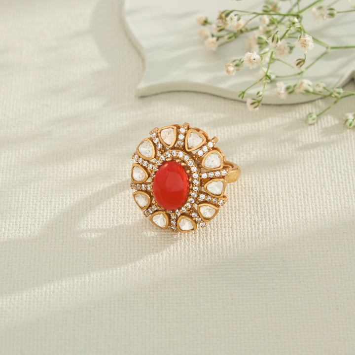 Vintage Sunflower Moissanite Ring