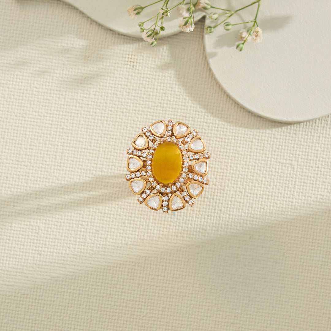 Vintage Sunflower Moissanite Ring