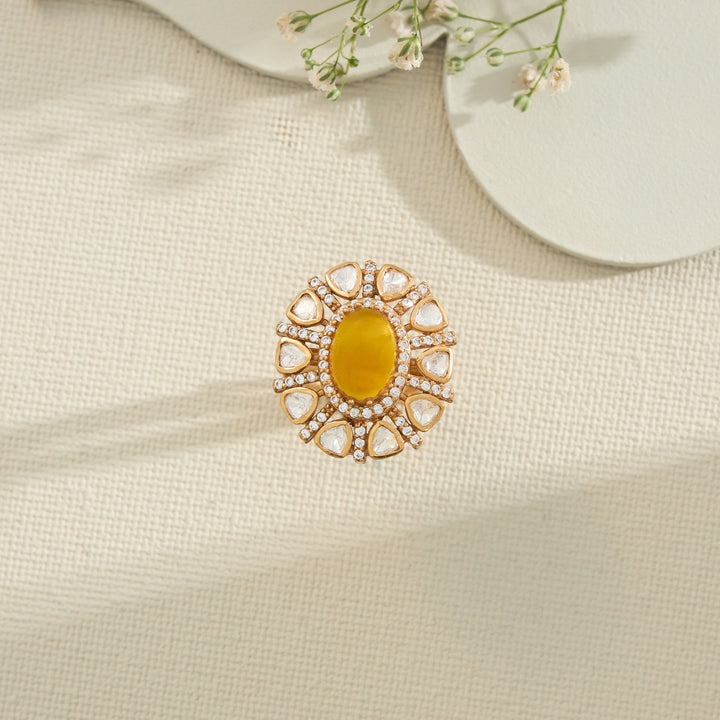 Vintage Sunflower Moissanite Ring