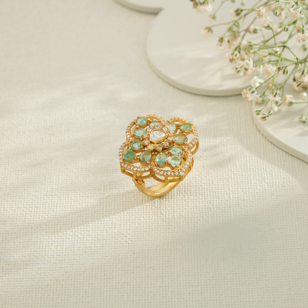 Mint Majesty Moissanite Ring