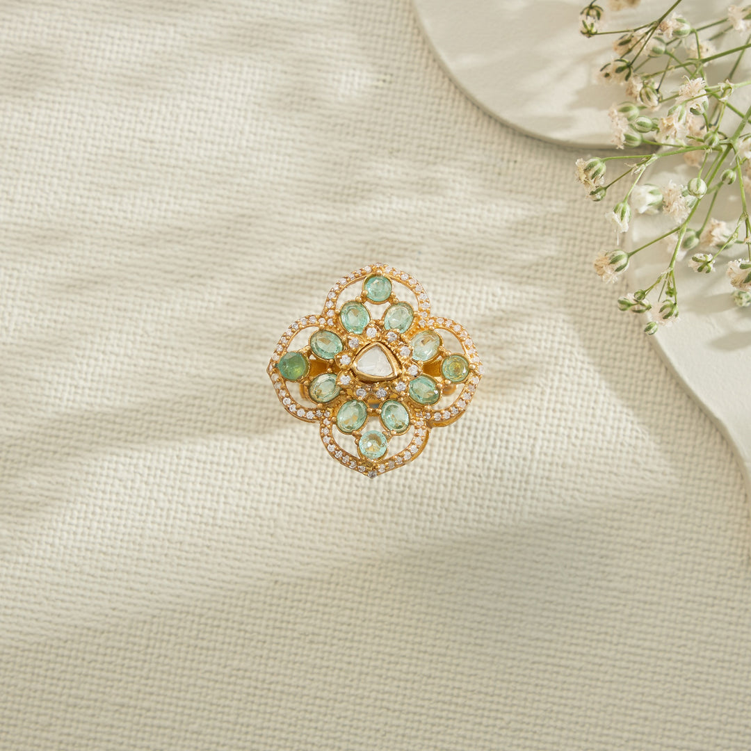 Mint Majesty Moissanite Ring