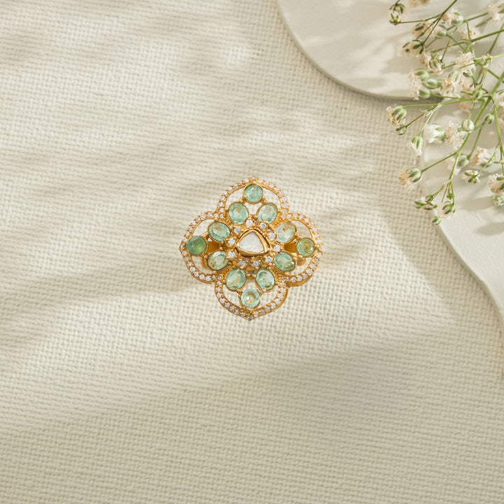 Mint Majesty Moissanite Ring