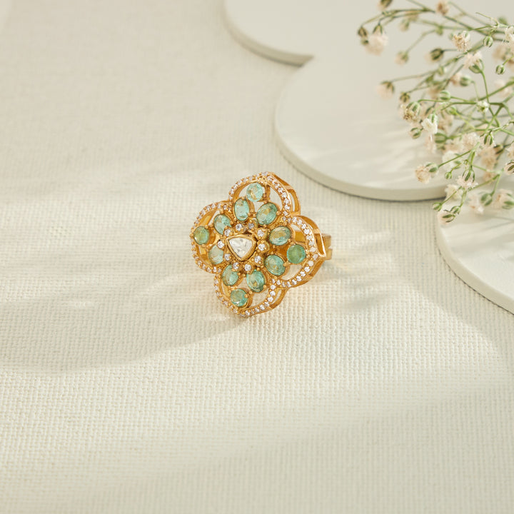 Mint Majesty Moissanite Ring