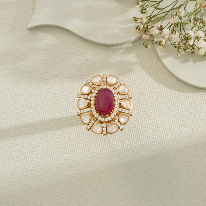 Vintage Sunflower Moissanite Ring