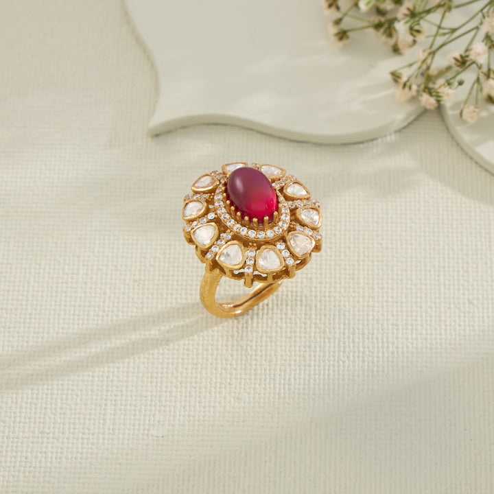 Vintage Sunflower Moissanite Ring