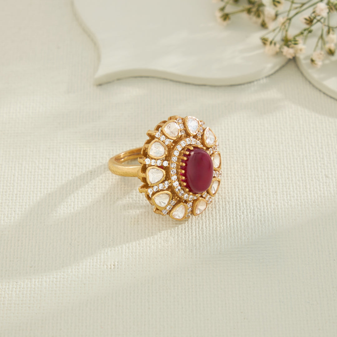 Vintage Sunflower Moissanite Ring